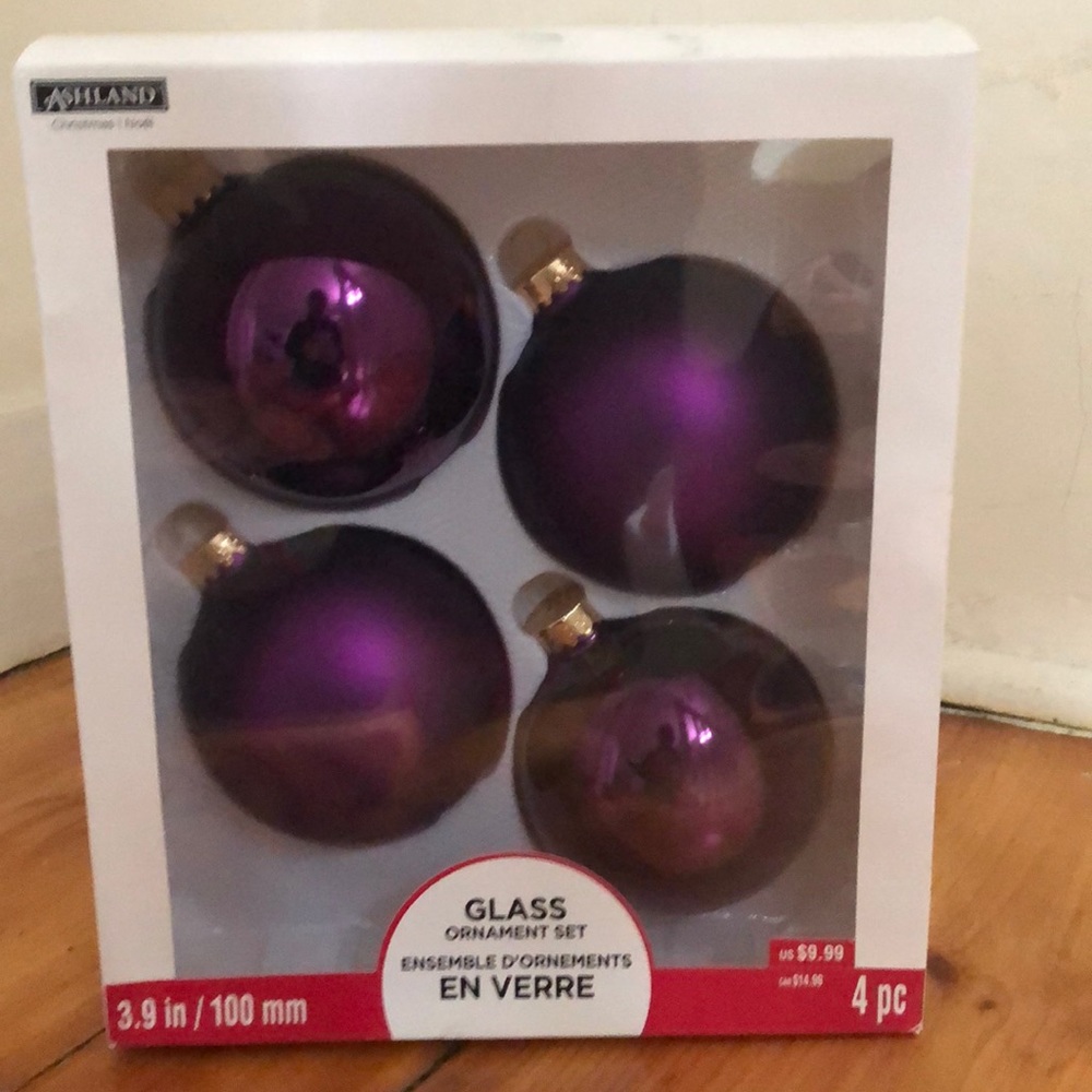Purple Glass Ornaments